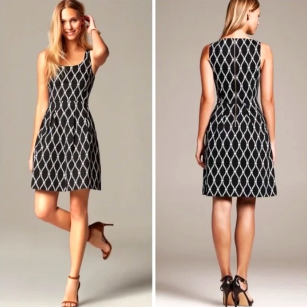 Banana Republic Nautical Fit and Flare Sleeveless Dress